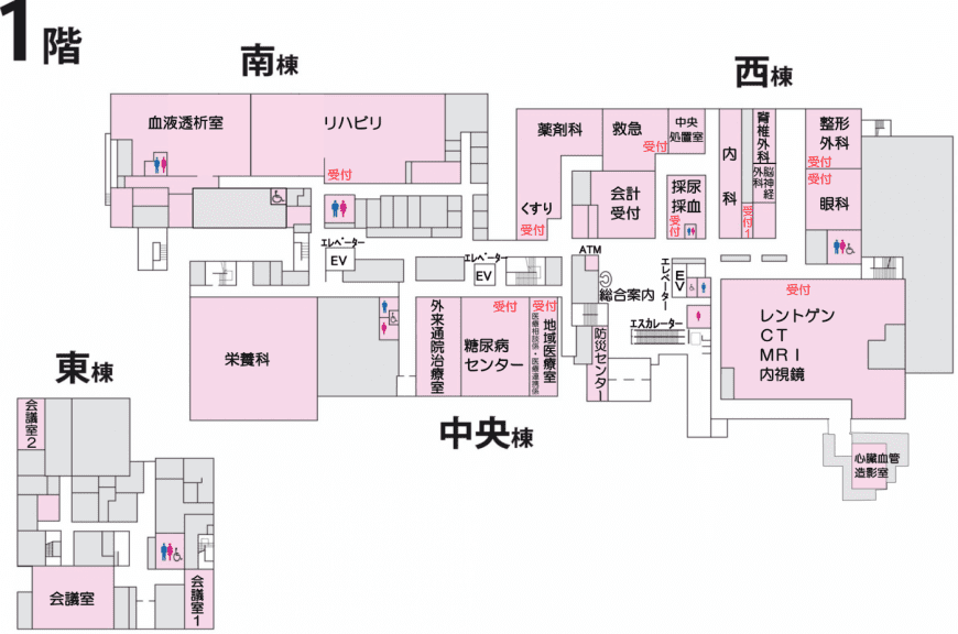 浅間総合病院１階平面図